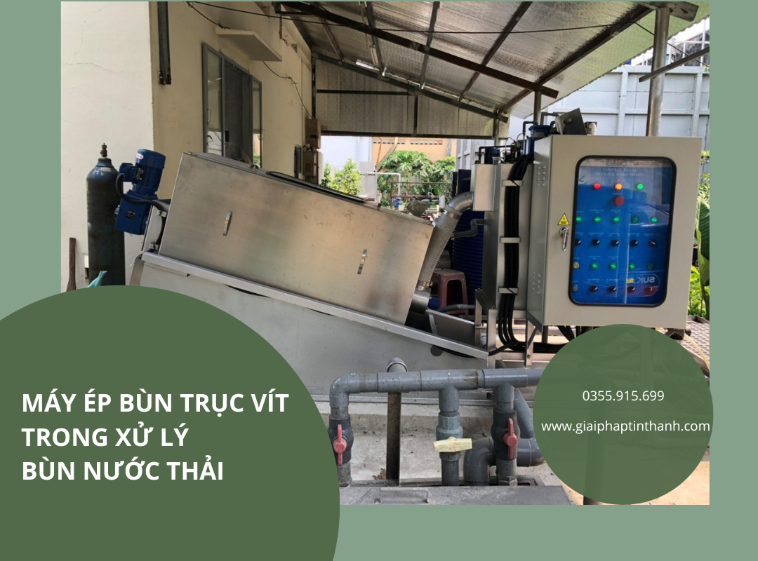 Máy ép bùn trục vít trong xử lý bùn nước thải